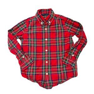 Janie and Jack Tartan Plaid Button Up Shirt Size 4